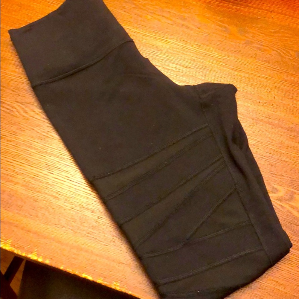 Lululemon black mesh “sexy” leggings size 6
